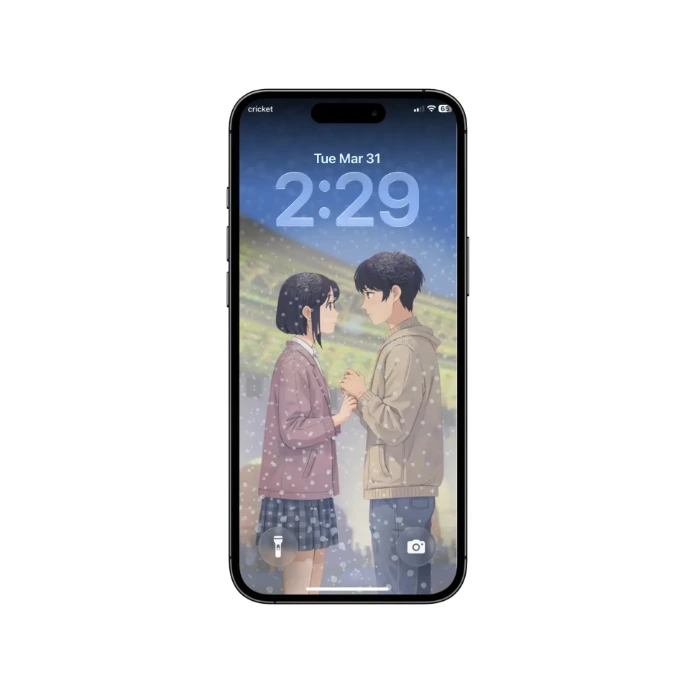 Snow Shoer Couple Lock Screen at Gyeongbokgung Palace