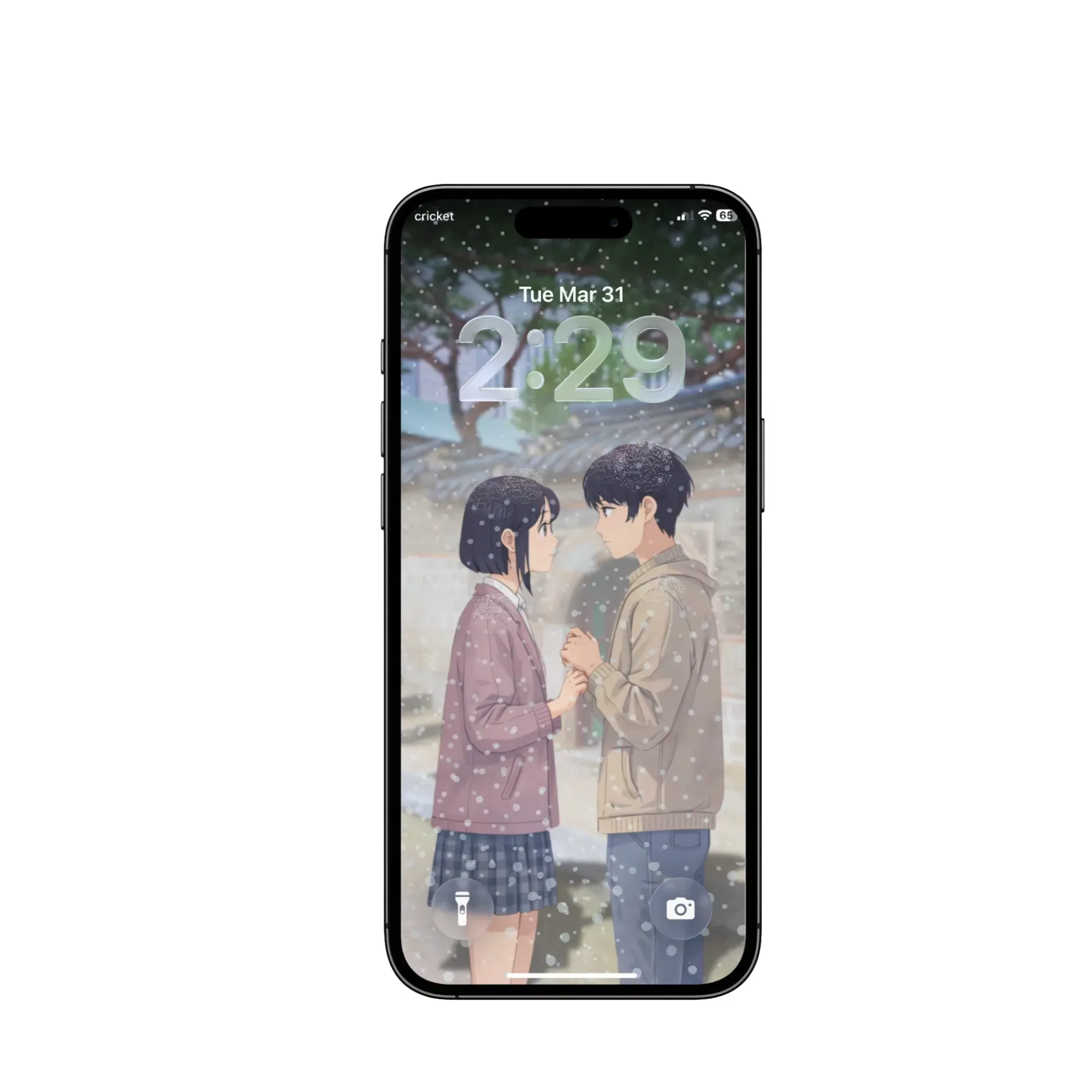 Deoksugung Palace Snow Shower Couple Lock Screen