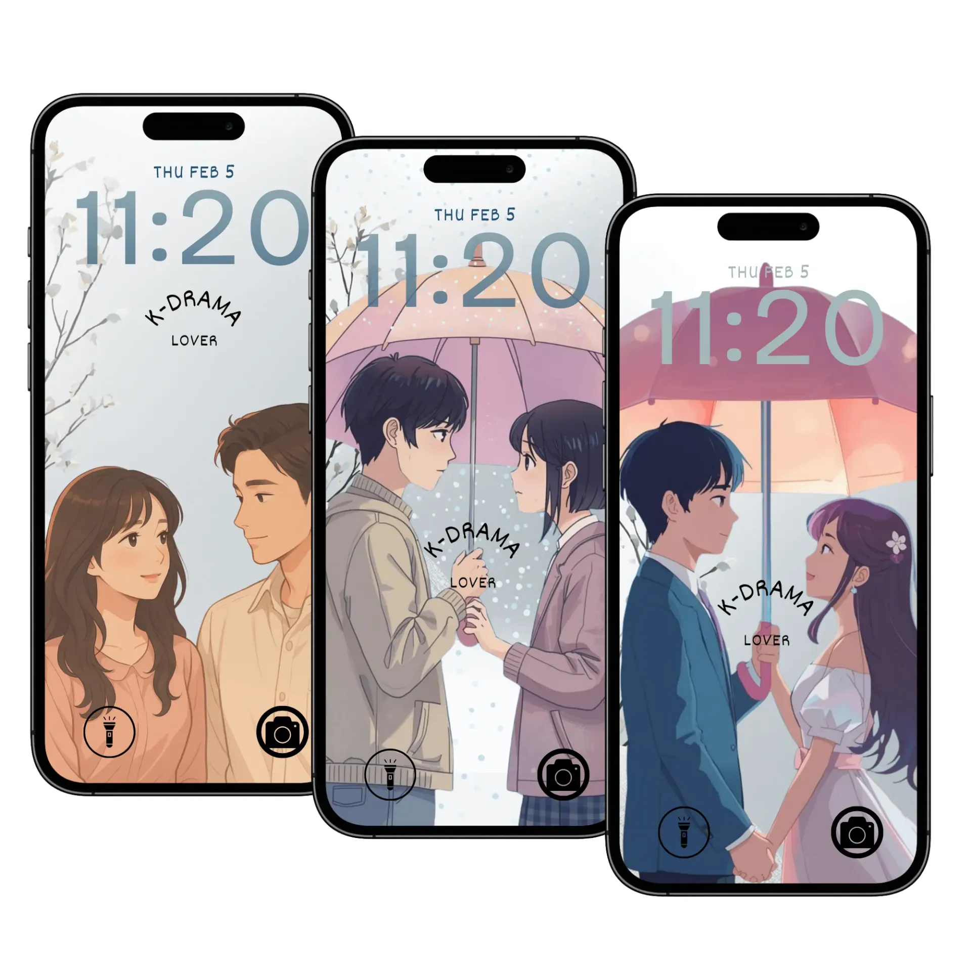 K-Drama Couples – Romantic Lock Screen 3-Pack