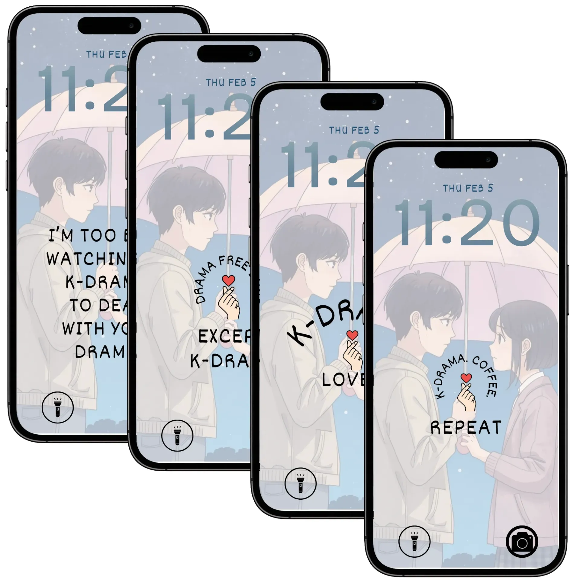 Snow Shower – 4-Pack Statement Lock Screen Set 1